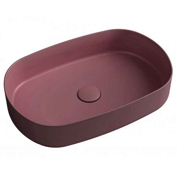 ISVEA - INFINITY OVAL keramické umyvadlo na desku, 55x36cm, maroon red 10NF65055-2R