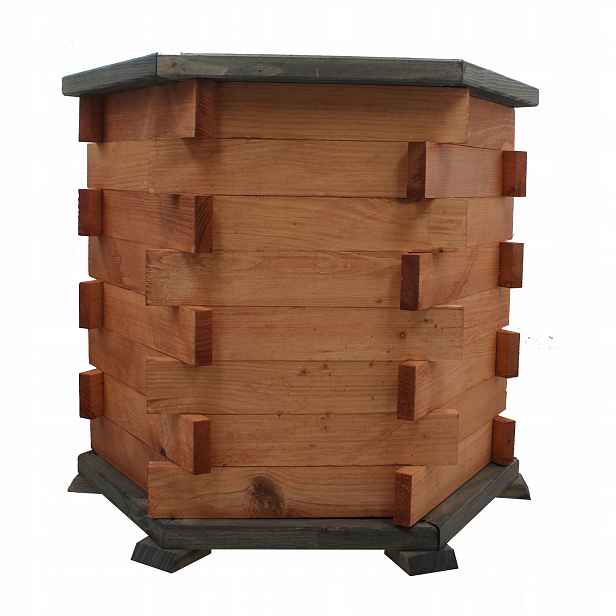 Květináč zahradní dřevěný box velký 50 cm do zahrady antracit Pl