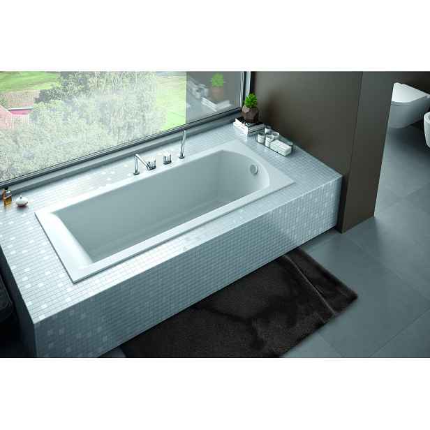 BESCO Obdélníková vana SHEA SLIM -  140(137;5) × 70 cm; s nožičkami