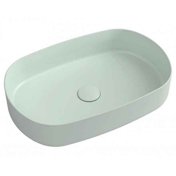 ISVEA - INFINITY OVAL keramické umyvadlo na desku, 55x36cm, zelená mint 10NF65055-2T