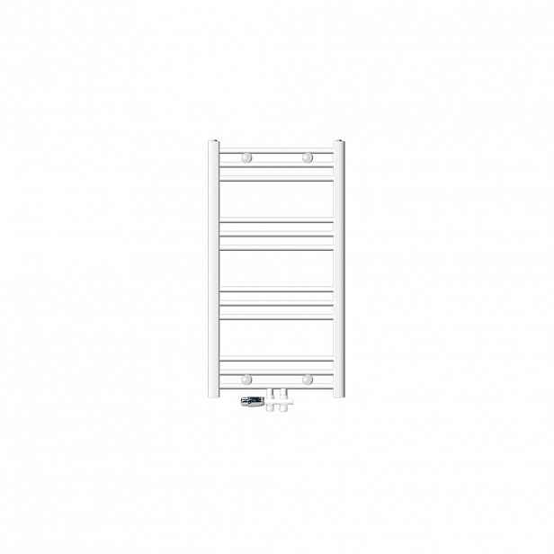 LuxeBath KOUPELNOVÉ těleso Sahara 500x800 mm, bílé, rovné, s průchozím ventilem