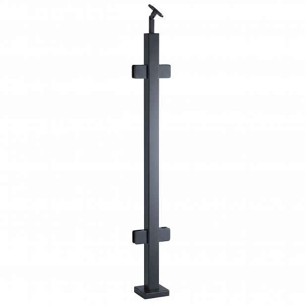 Průchozí sloupek pro skleněné zábradlí 110 cm Antracit 40x40 mm Loft