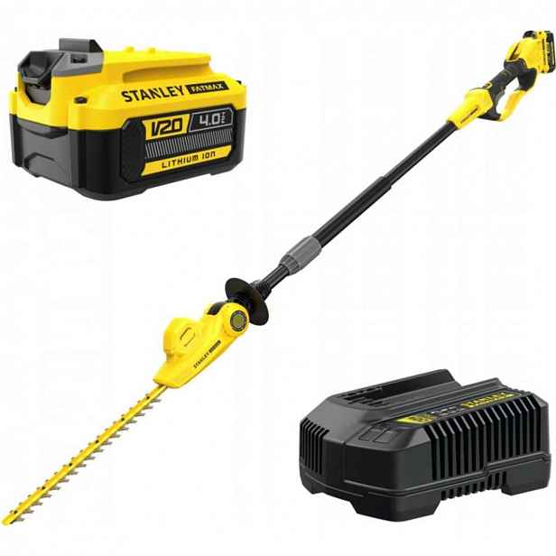Stanley - 18V AKU plotové nůžky 45 cm, 1x aku 4,0 Ah Li-Ion, nabíječka SFMCPH845M1-QW