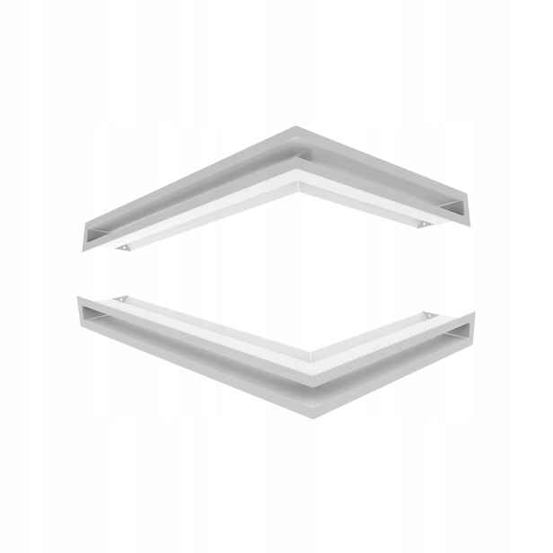 Ventilační Mřížka rohová Kratki Luft Bílá 6x60x40 Pravá Sada 2ks