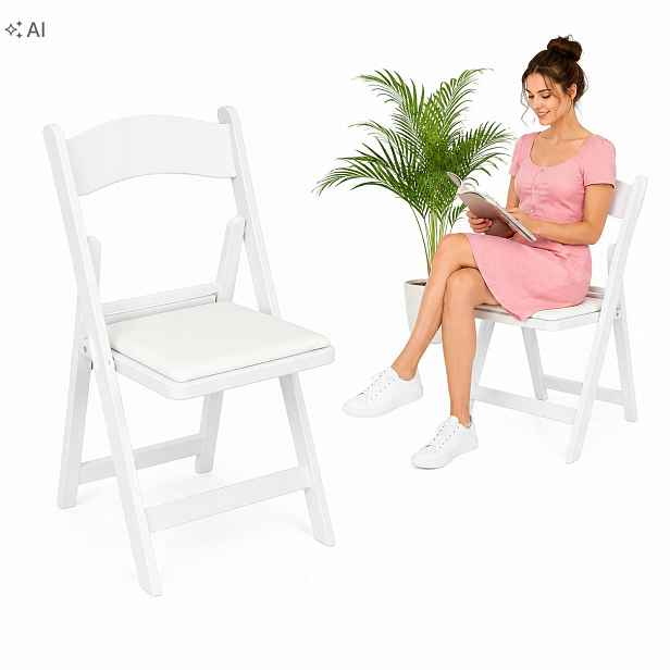 Zahradní Skládací Křeslo Cateringové 2x Bílé Na Terasa Balkon
