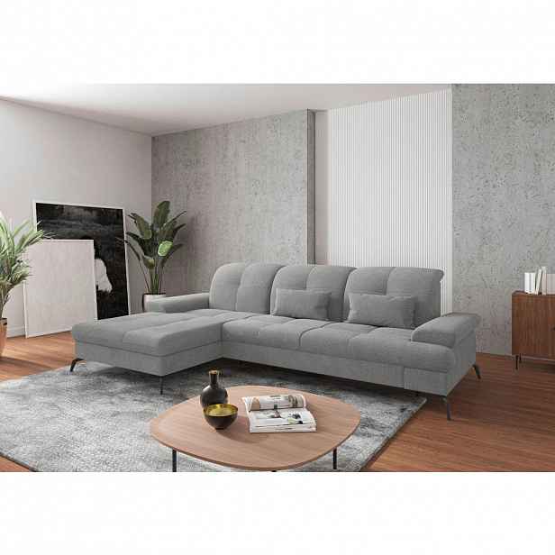 Sit & More ROHOVÁ SEDAČKA, textil, světle šedá