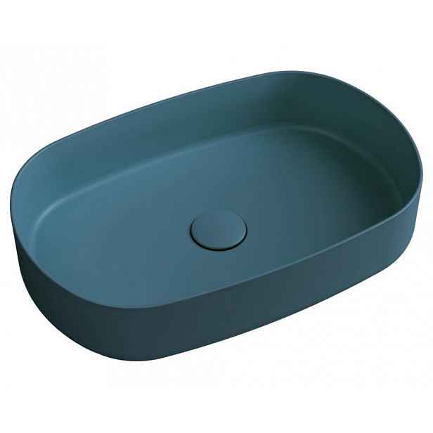 ISVEA - INFINITY OVAL keramické umyvadlo na desku, 55x36cm, zelená petrol 10NF65055-2P