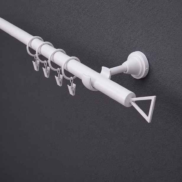 Kovová garnýž Ø 19 mm více rozměrů CARMELO TRIANGLE bílá jednořadá Mybesthome Rozměr: 300 cm (150 cm + 150 cm)