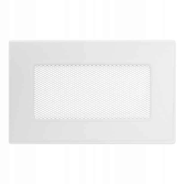 Ventilační Mřížka Krbová Kratki Bílá 11x17 cm se síťkou Vývod
