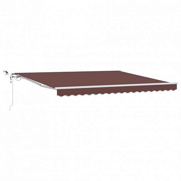 vidaXL Automatická zatahovací markýza s LED hnědá 400 x 300 cm