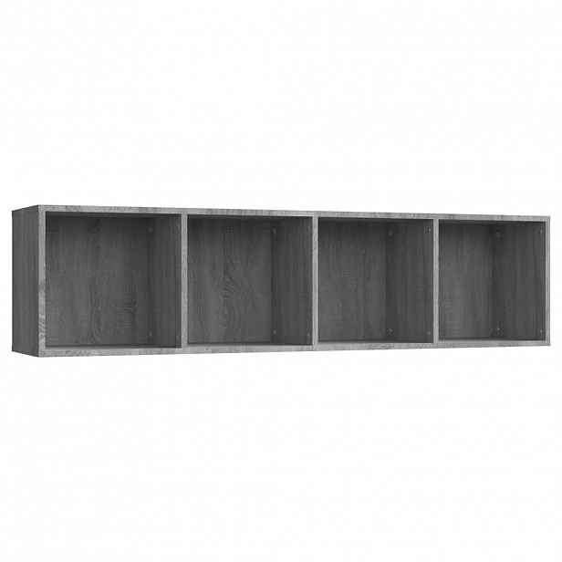 vidaXL Knihovna / TV skříňka šedá sonoma 143x30x36 cm kompozitní dřevo