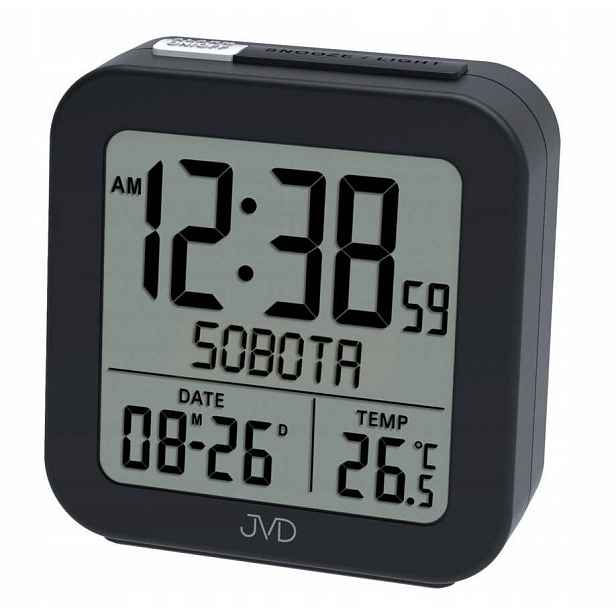 Černý Budík S Teploměrem Jvd RB9370.2.DNI Týdne V Polštině Alarm