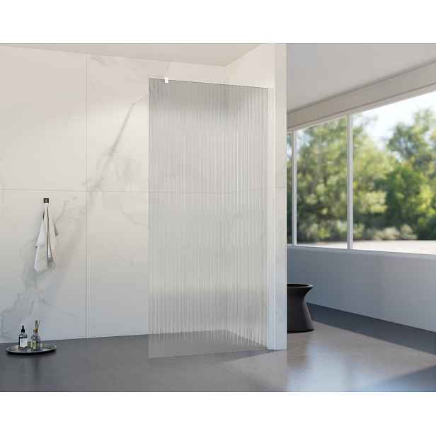 HOPA Walk-in sprchový kout LAGOS WHITE NEW 200 — Barva rámu - Bílá, Rozměr A - 80, Rozměr C - 200, Výplň - Vroubkované bezpečnostní sklo - 8 mm
