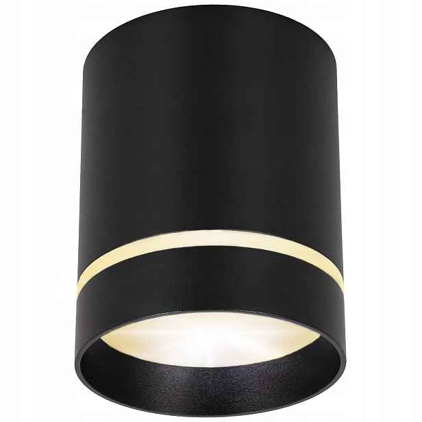 Led halogenová spotová nástěnná lampa Tuba GU10 80x100 mm Černá kulatá 3ks