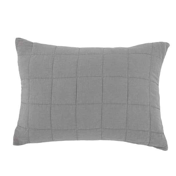Šedý povlak na polštář s opraným vzhledem Aix Vintage Quilt - 60*40 cm Chic Antique