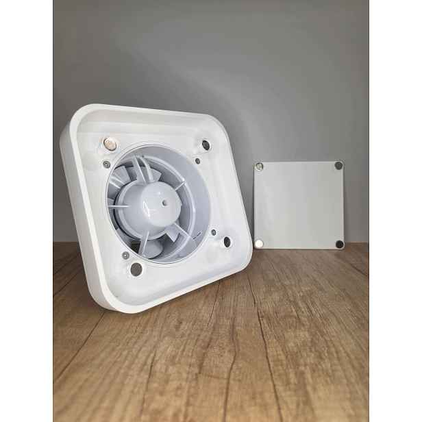 Skrytá Ventilační Mřížka s ventilátorem 125 mm – bílá – půlkruhová