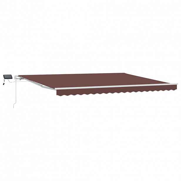 vidaXL Stahovací markýza Hnědá 450 × 300 cm Látka a hliník
