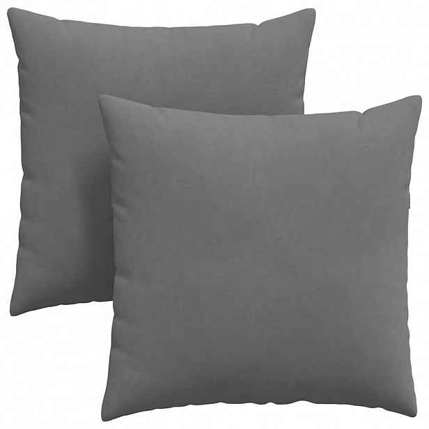 vidaXL Pohovkové polštáře 2 ks textil Tmavě šedá 60 x 60 cm