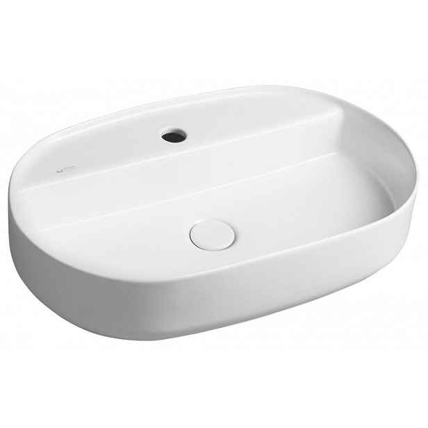 ISVEA - INFINITY OVAL keramické umyvadlo na desku, 60x40cm, bílá mat 10NF65060-2L