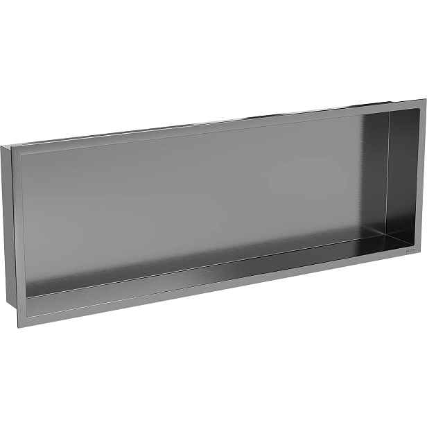 Mexen X-Wall-R nerezová polička do niky s lemem 90 x 30 cm, broušená gun gray