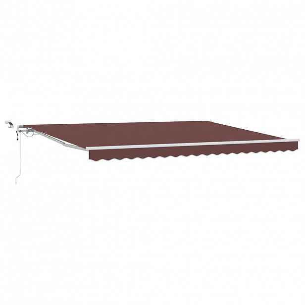 vidaXL Automatická zatahovací markýza s LED hnědá 450 x 300 cm