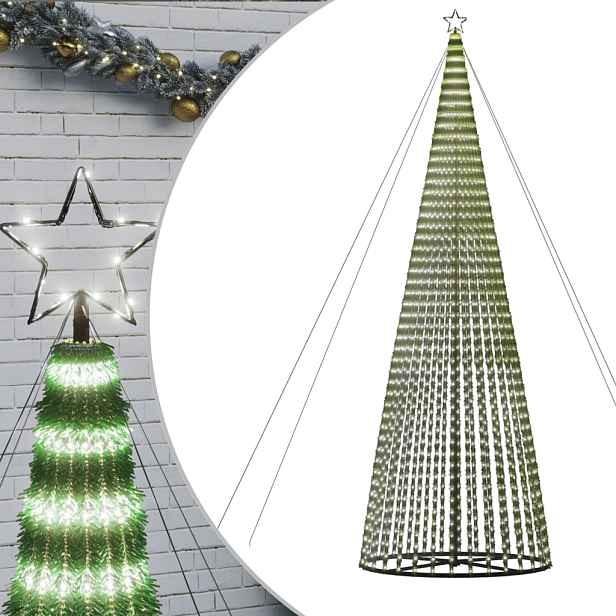 vidaXL LED vánoční stromek 1544 studených bílých LED diod 500 cm