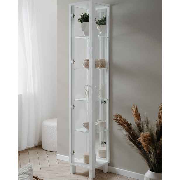 Vitrína se zrcadlem Elba, 33 cm, bílá