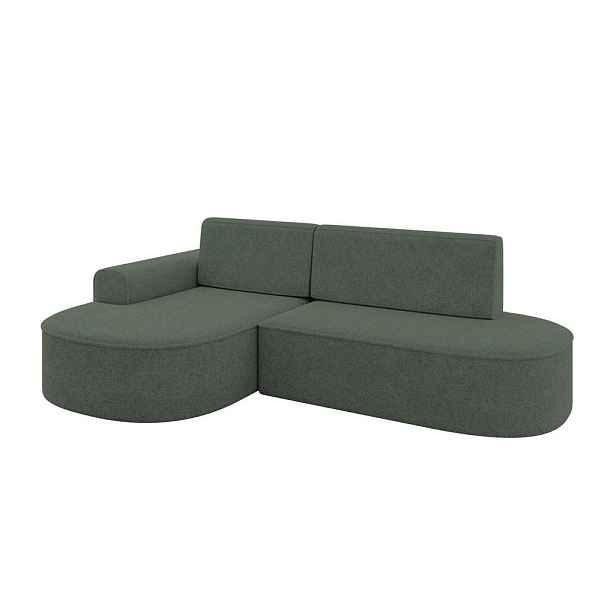 ALTDECOR ROHOVÁ SEDAČKA s funkcí spaní a otomanem, levá MARI-L1-S 283x167x85 Zelená Žinylka