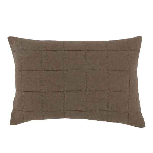 Hnědý povlak na polštář s opraným vzhledem Aix Vintage Quilt - 60*40 cm Chic Antique