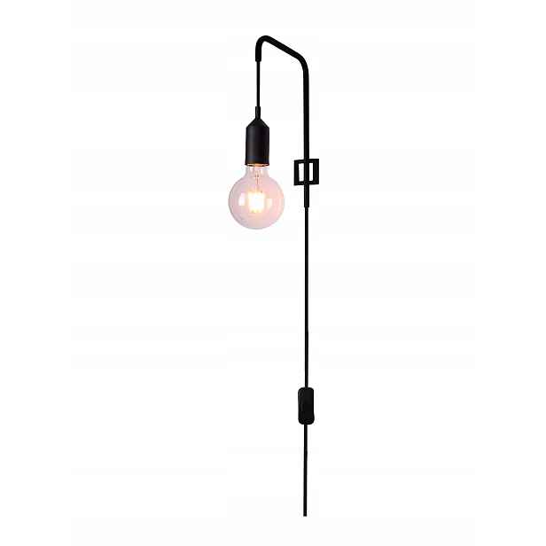 Industriální černá nástěnná lampa na zeď