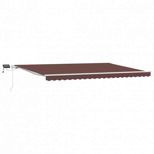 vidaXL Stahovací markýza Hnědá 500 × 300 cm Látka a hliník