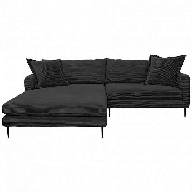 P & B ROHOVÁ SEDAČKA, textil, černá