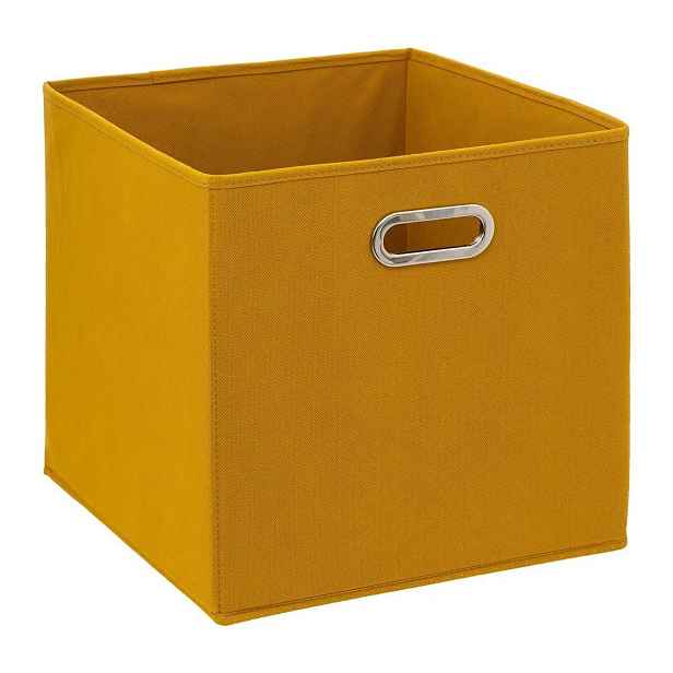 5five Simply Smart Úložný box Textilie 31x31 cm hořčicově žlutý
