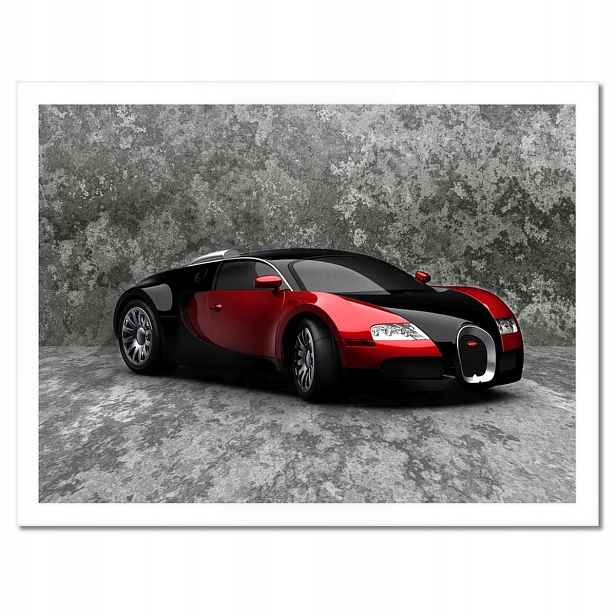 Plakáty v rámu 40x30 Bugatti Veyron Červená