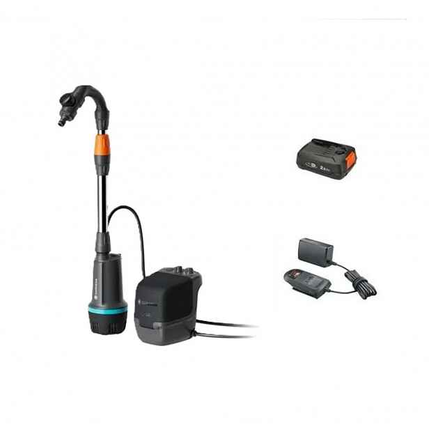 Gardena - 18V AKU čerpadlo do sudu 2400 ComfortAuto, 1x aku 2,5 Ah Li-Ion, nabíječka 14605-20
