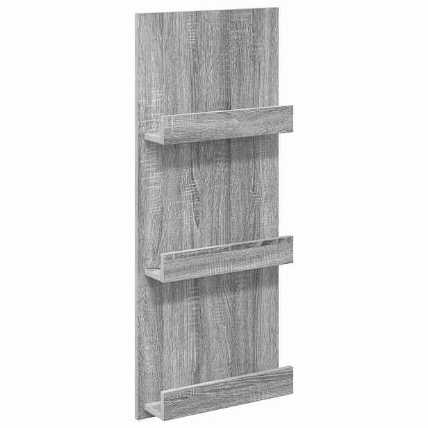 vidaXL Regál na časopisy Šedá Sonoma 43 x 11 x 102 cm Kompozitní dřevo