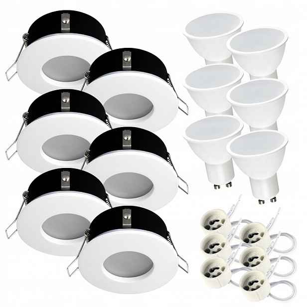 Halogenové zapuštěné svítidlo bílé IP44 koupelna podbití Led GU10 7W 4000K