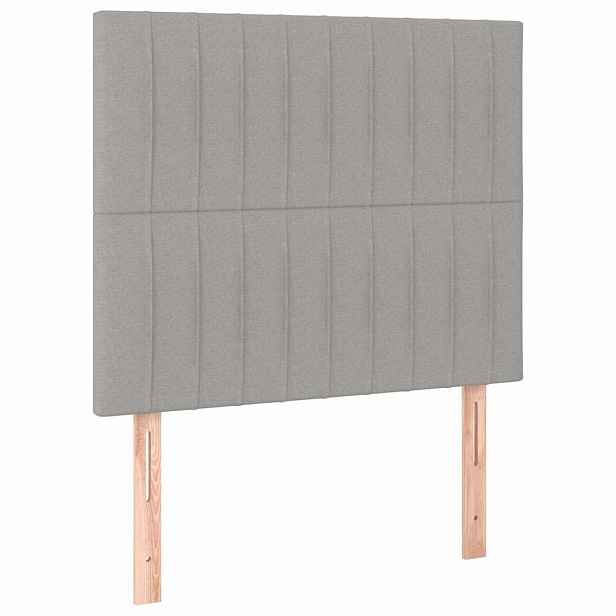 vidaXL Čelo postele světle šedé 90x5x118/128 cm látkové