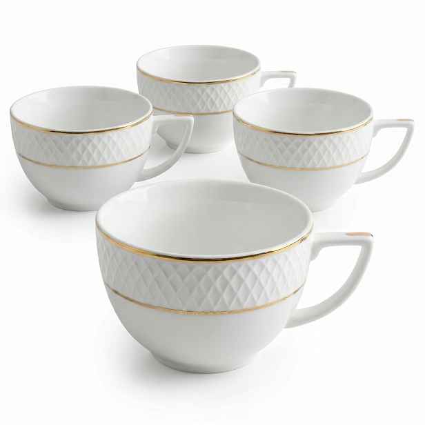 4x Porcelánová šálek Velký, na kávu, čaj, hrnek dárek 500 ml Wilmax