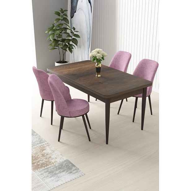 Dining Table & Chairs Set (5 Pieces) Nil - Baroque, Pink