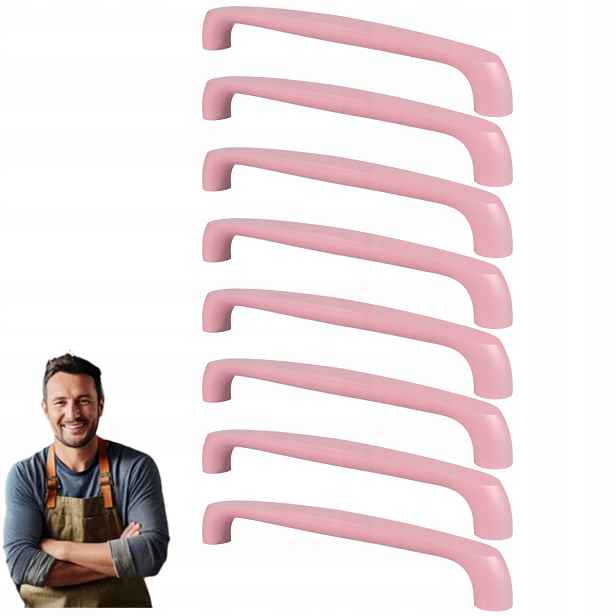 Nábytková Úchytka Dřevěný do skříňky Zásuvky Pastelo 160 mm Růžový 8ks