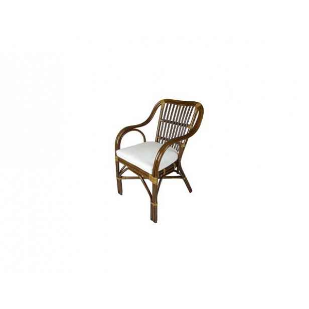 Ratanová jídelní židle AKROPOLIS, tmavá, bílá - výška 49 cm