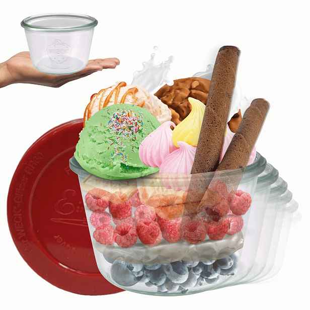 Sklenice Weck 370 ml zavařeniny Mold žáruvzdorné silikonové víka 6 Ks Trvanlivé