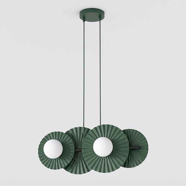 Závěsná lampa Umbra 4 olivová, 4×G9, ocel a sklo
