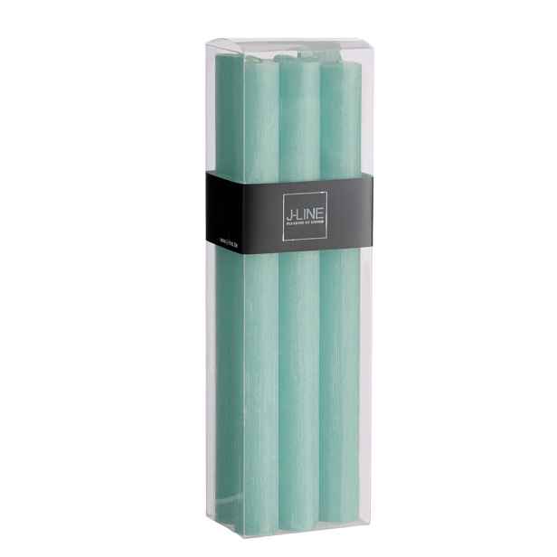 Box 6ks modrých  svíček  Aqua -13H/24 cm  J-Line by Jolipa
