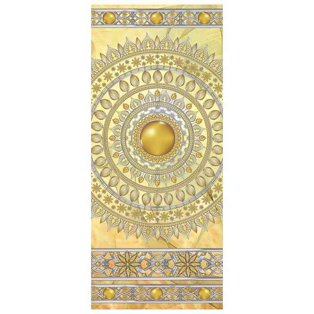 Samolepka Fototapeta Mandala Zlato Stříbro Geometrie Harmonie Luxus 91x211