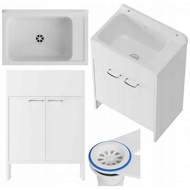 Technický dřez technický Komora bílá Skříňka Pvc Set do garáže Monza