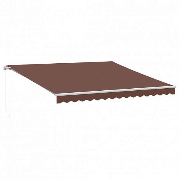 vidaXL Stahovací markýza Hnědá 400 × 350 cm Polyester a hliník