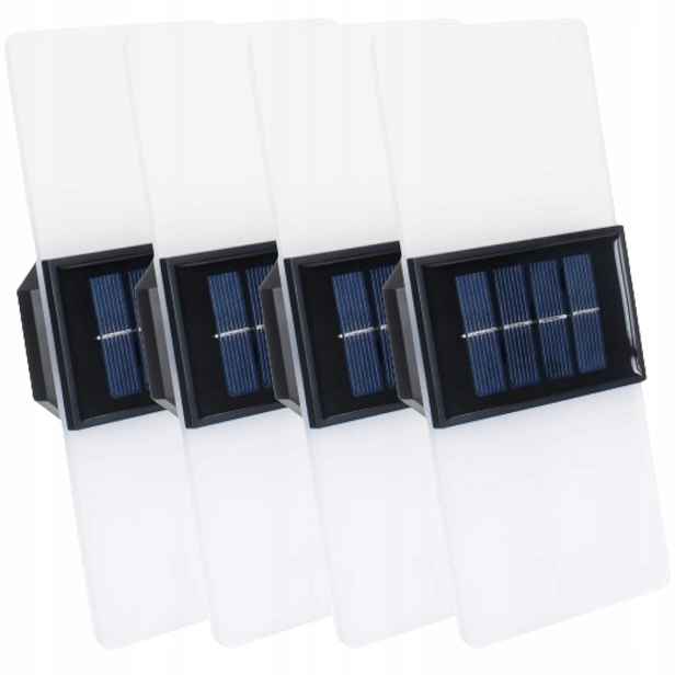 4x Solární nástěnné svítidlo Solární lampa Akryl Led Venkovní vodotěsný senzor