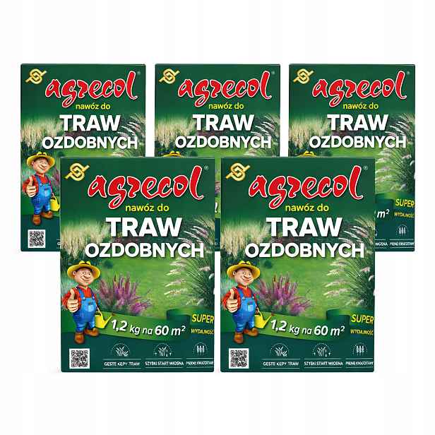 5x Hnojivo pro okrasné trávy 1,2 kg Agrecol – rychlý start na jaře, husté trsy